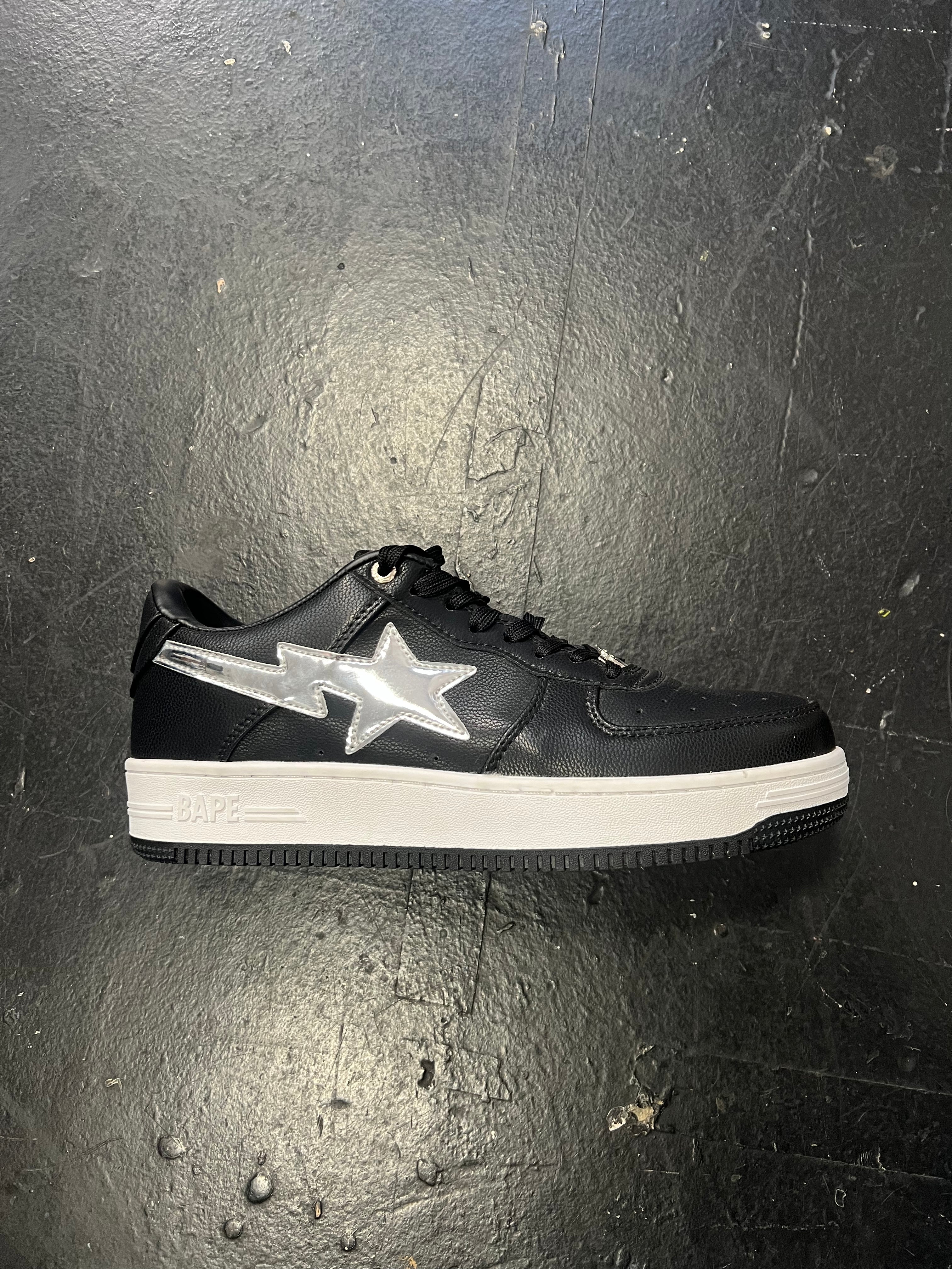 Bapesta Black Chrome Sneaker Size 10 New No Box