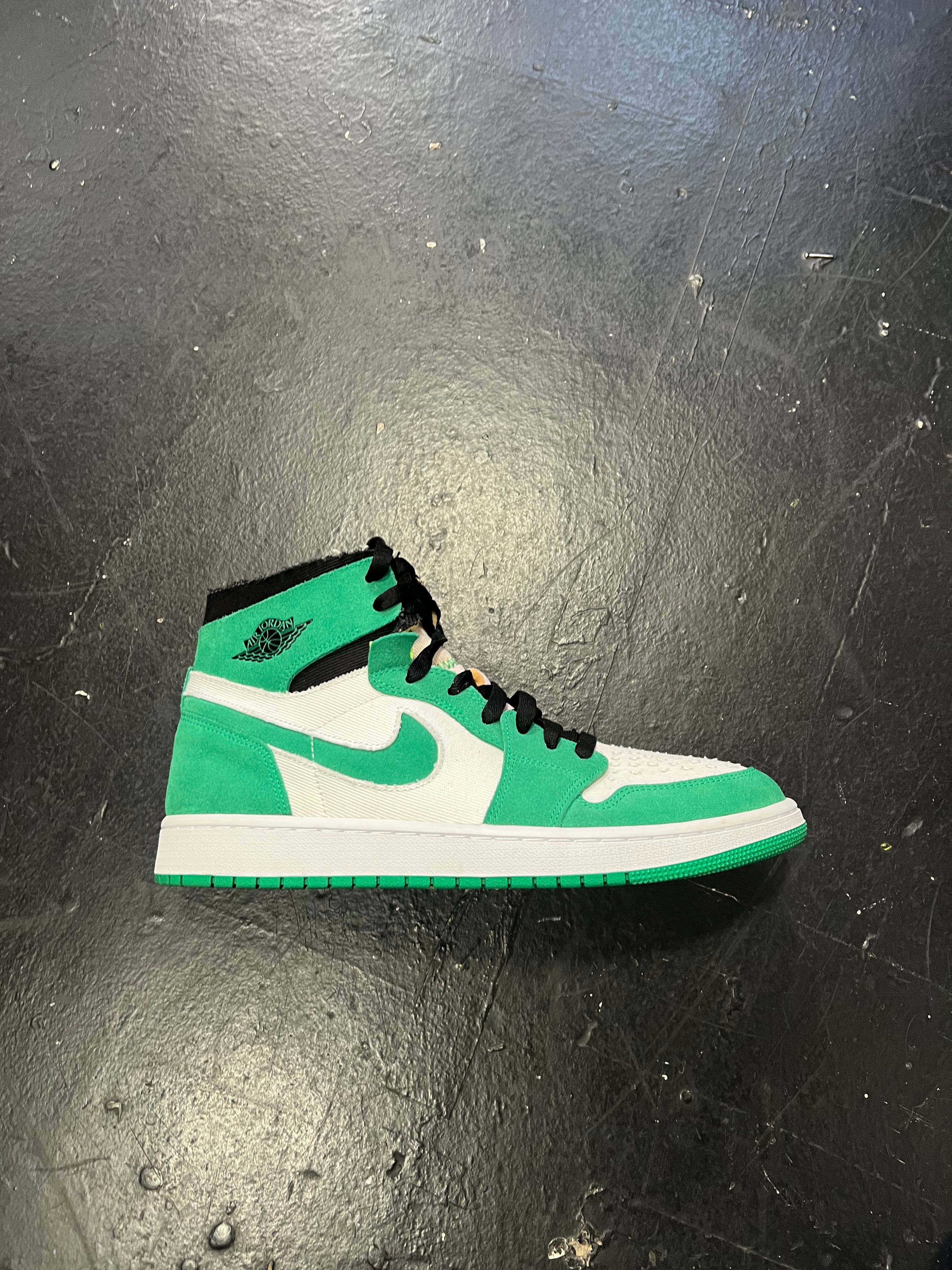 Jordan 1 Zoom High Green White Lightly Used Size 12